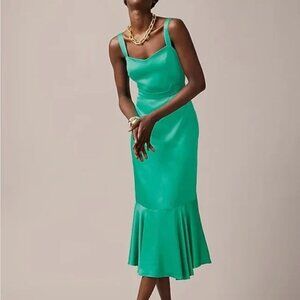 J.Crew Collection Emerald Fitted Flare Hem Dress, Size 14 NWT